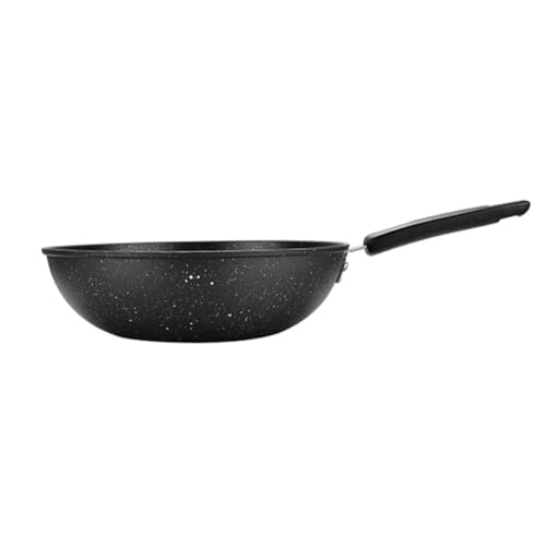 Mobestech Sartén Wok Antiadherente Piedra Maifan para Eléctrica Mango Aislante y Resistente Calor Utensilio de Cocina Multiusos para Freír y Casa