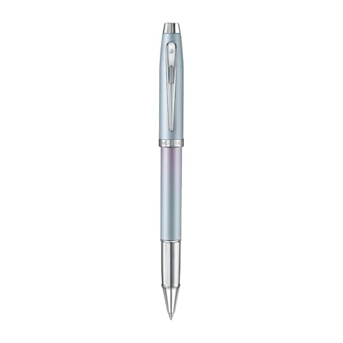 Image of Sheaffer Expressions 100 9376 Blue and Pink Pearlised Gradient Rollerball Pen with Chrome plated Trims