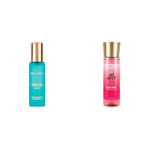 Image of Bella Vita Luxury FRESH Unisex Eau De Toilette Hot Mess Woman Body Spray Mist Perfume with Citrus Mandarin Passionfruit Rose Jasmine Vanilla & Musk Long Lasting Fragrance 150ML