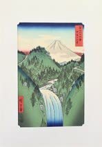 安藤広重「木曾路之山川」木版画　版元「共栄堂」復刻版　一枚版画75cm×40cm Utagawa Hiroshige（歌川広重） 歌川広重「雪月花 木曾路之山川