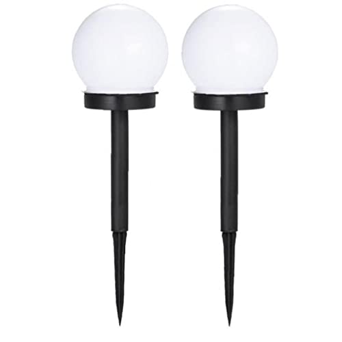 Casiler Lámpara Bola Led Energía Solar 2 Piezas Luz Decoración Aire Libre para Jardín Césped Patio Tierra
