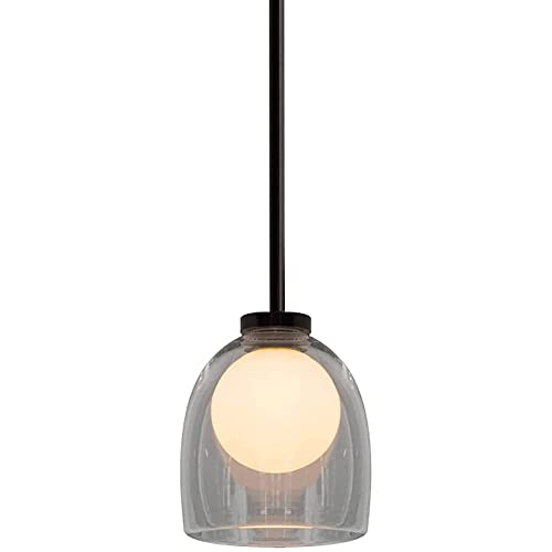 Lumière suspendue réglable en verre transparent pour illuminer votre salle à manger
