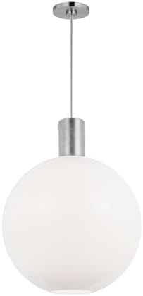 Scott Living 1-Light Colewood Modern Kitchen Pendant Brushed Nickel DJP1191BS, Kitchen Island Lighting for Home Decor, Hanging Lamp Pendant Light for Kitchen Decor, Elegant Ceiling Light Fixture