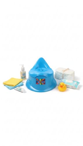 Image of 2 in 1 Potty Training Seat for 1+ Year Old Kids Adaptable Toilet Training Chair with Removable Potty Bowl & Non-Slip Base Comfortable Potty Trainer for Boys & Girl (Blue)