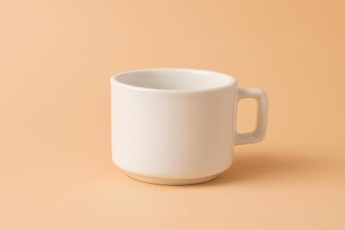 Image of Elegant White Ceramic Coffee Mug Set - 6 Pieces, 200 ML - Ideal for Daily Use in Office, Home and Restaurants