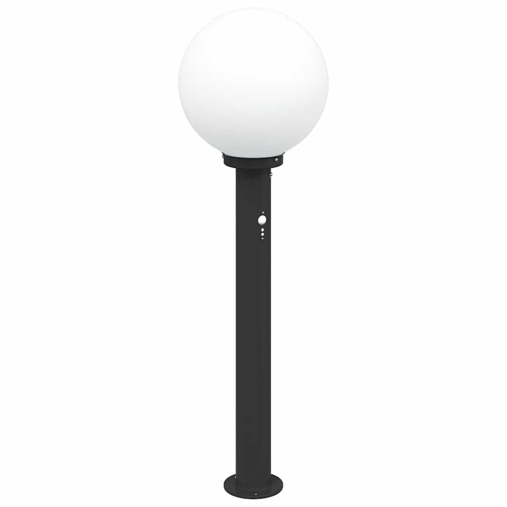 Pollerleuchte mit Sensor 80 cm Schwarz Edelstahl IP44 wetterfeste Stehlampe für Außenbereich Garten Terrasse Wegbeleuchtung, modernes Design, energiesparende LED Lampe für Flur und Büro
