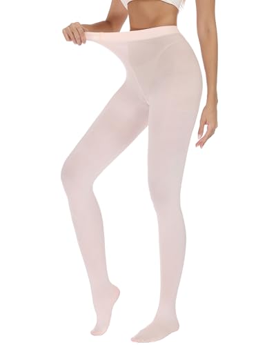 Image of Luxdovi Women Ultra Soft 50 Denier Silky Tights Semi Opaque Solid Color Pantyhose High Waist Footed Stockings