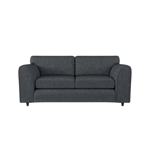 Image of Gamzo 3 Seater Sofa Full Back Firm Seating Couch with Strong Wooden Frame & Padded Armrest | Alaska Fabric Couch for Living Room (Dark Grey)