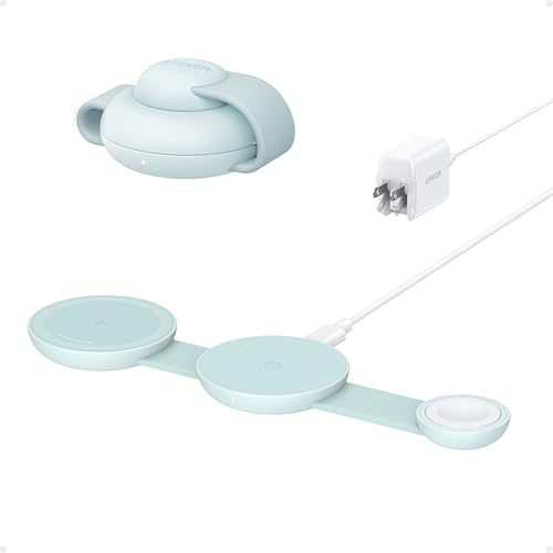 Anker MagSafe Compatible MagGo UFO 3-in-1 Charger, iPhone 17 Wireless Charging Station, 15W Qi2 Certified, Foldable Travel Charging Pad, for iPhone 17/16/15/14, AirPods, Apple Watch (Not a Power Bank) by Anker - Used condition - US$53.54