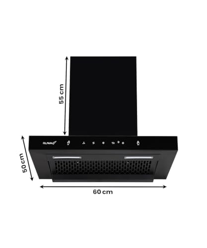 Image of Ruwa Jade 60 cm Auto Clean Filterless Kitchen Chimney, 1250 m /hr Powerful Suction, T-Shape Wall Mounted Design, Motion Sensor & Touch Control, Oil Collector, Installation Kit Included