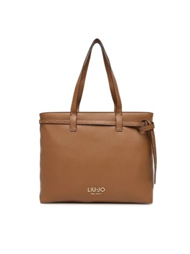 LIU JO Milano - Borsa Tote in pelle, marrone chiaro,