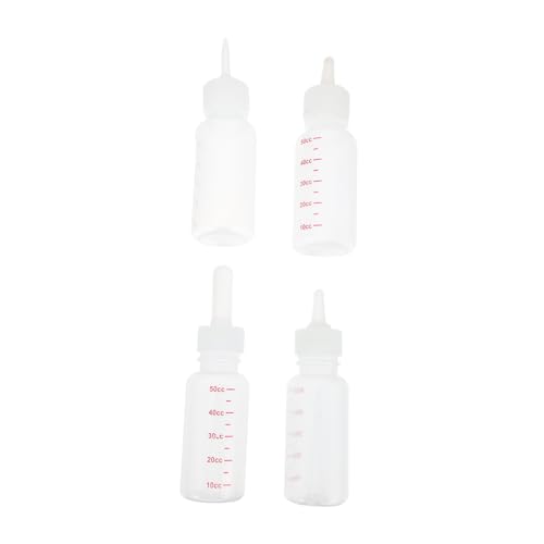 LIOOBO シリコン製犬猫用ミルクボトル 50ml 4個セット 軽量 コンパクト 食材グレードシリコン製 ペット用授乳器 給水器