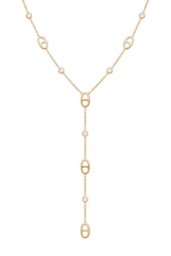 Générique Collier Y Femme Plaqué Or Acier Inoxydable 316L Doré – Maille Marine Élégante – Sautoir Ajustable Minimaliste – Bijou Femme Tendance