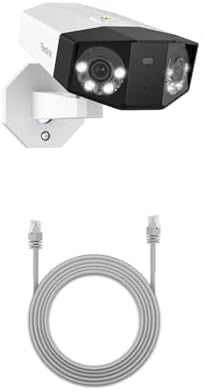 REOLINK Duo 3 PoE 16MP UHD Dual-Lens Security Camera with 180° Panoramic View, Color Night Vision, Smart Detection, 2-Way Talk, Includes One 60ft RJ45 Cat5 Ethernet Cable