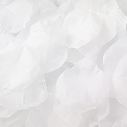 Wthree 5000 PCS Silk Rose Petals Wedding Flower Decoration (White) Cover
