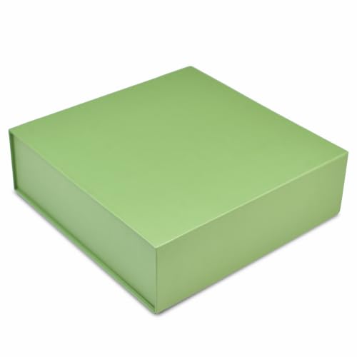Image of RBS - Magnetic Gift Box 26x26x10cm Luxury Gift Boxes Empty for Hamper Packing Reusable Packaging Box Holds Upto 8kg Gift Box for Packing Return Gift Boxes for Birthday, Diwali, Anniversary (Green MGT)