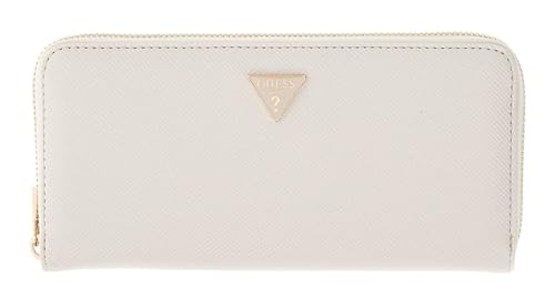 Porte-monnaie GUESS Gilda grand volume, portefeuille crème écru pour tout ranger facilement