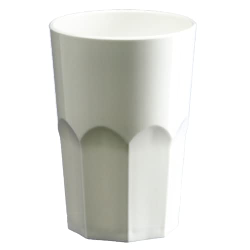 Avenue es juego de 8 irrompible policarbonato reutilizable de plástico de color blanco octogonal con forma de 15 OZ vasos. (428 ml/15 oz a borde altura 12 cm, de diámetro 8,5 cm) Cover