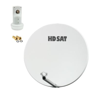Pack HDSAT Parabole Satellite Fibre Composite Blanche 75cm + LNB Single HD 4K