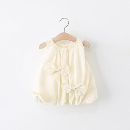 Toddler Girls Bow Bubble Tank Dress Sleeveless Birthday Princess Dresses Summer Beach Sundress Clothes Size 6 Months-4 Years2