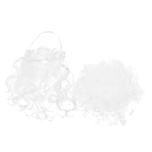 BESPORTBLE Disfraz de Santa Claus con y Peluca Blanca de Avanzada Realista Resistente y Reutilizable para Fiestas Navideñas Eventos al Aire y Representaciones Escolares