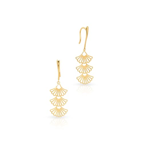 Image of Malabar Gold & Diamonds 14kt Yellow Gold Dangle Earrings - BIS Hallmark Certified for Birthday, Anniversary & Rakshabandhan Gift