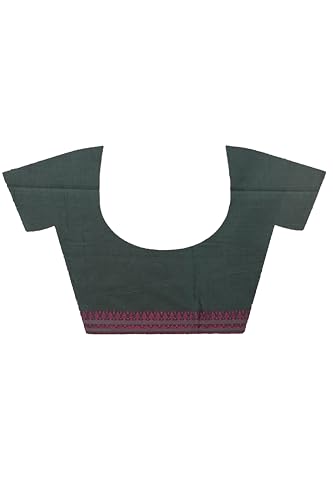 Image of eC ESHA'S COLLECTION Women's Cotton Blend Begumpuri Handloom Saree With Unstitched Running Blouse Piece