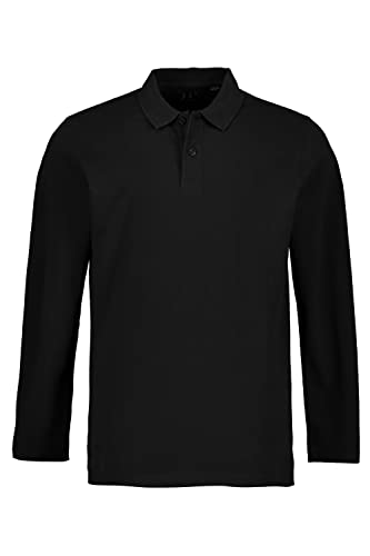 JP 1880 Męska koszulka polo, duże rozmiary, duże rozmiary, rozmiar L-8XL, basic, długi rękaw, pika, do 8 XL, czarny, 6XL