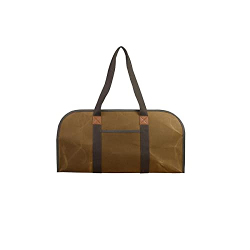 JIXYLN Leñero de Lona multisuperficie - Bolsa para Chimenea Interior/Exterior con Soporte
