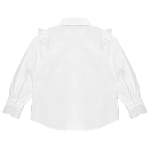 Image of Girls Short Sleeve Button Down Shirts Ruffle School Uniform Crop Tops Peter Pan Collar Plaid Blouse 4-13Y