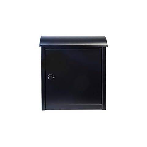 Leece Wall Mounted Mailbox in Black with Combo Lock Cover