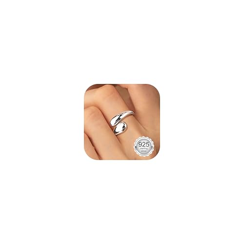 Diamday Anelli in argento 925 per donna Anelli regolabili in argento per il pollice Anelli aperti in argento per le nocche Anello a goccia