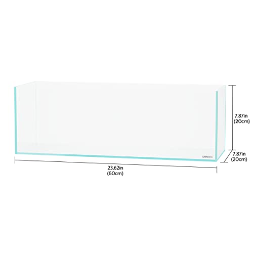 Image of LANDEN 60L 5.8 Gal Rimless Low Iron Aquarium Long Fish Tank,Bookshelf Aquarium,W23.6xD7.87xH7.87 in(60x20x20cm) 5mm Thickness with Black Nano Foam Leveling mat Included