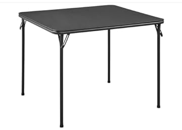 BOOSDEN Foldable Table, Folding Table for Indoor and Outdoor Use, 2.6 ft Square Card Table, Collapsible Design, Lightweight and Durable, Fold Up Tables, Ideal for Camping, Dining, Picnic, Black