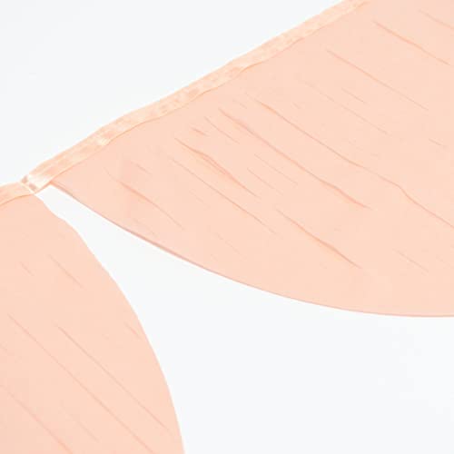 Image of Meri Meri Peach Scallop Pennant Banner (Pack of 2), 13' Party Banner Including Excess Cord, Garland Birthday Party Decorations