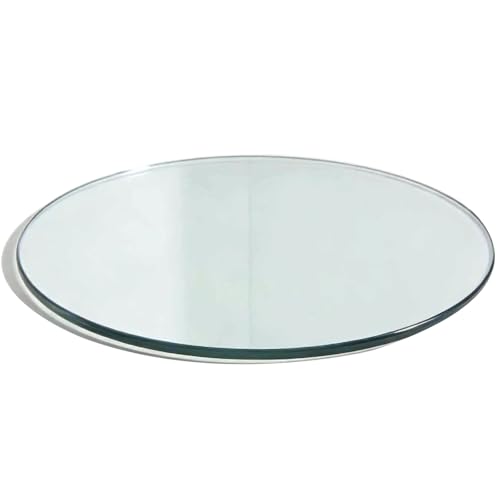LMVYUVLF Tablero De Mesa Redondo De Vidrio Templado Transparente, Tablero De Mesa De Vidrio Redondo, Pulido Biselado, Placa De Vidrio Circular Redonda De Primera Calidad(75CM(29.5IN))