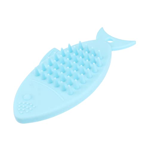 BELLIFFY Fish Shaped Bath Brush Silicone Shower Body Cleaning Brush Hair Scrubber for Bath Spa Use