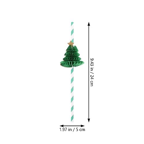Pitillos de papel diseño árbol Xmas 10 piezas miniatura 2