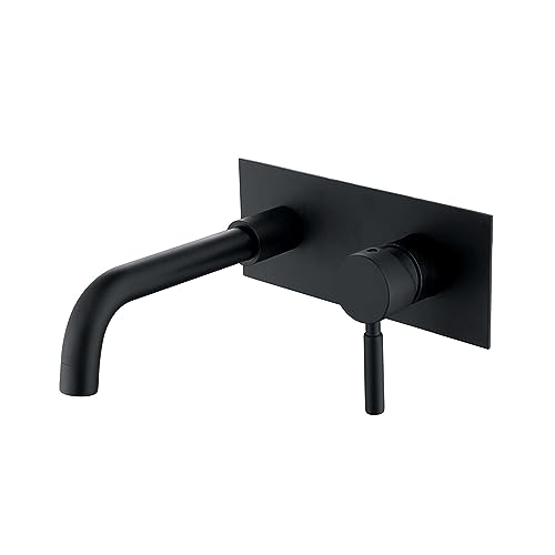Robinet de salle de bains noir mitigeur de baignoire douche encastré 2 trous