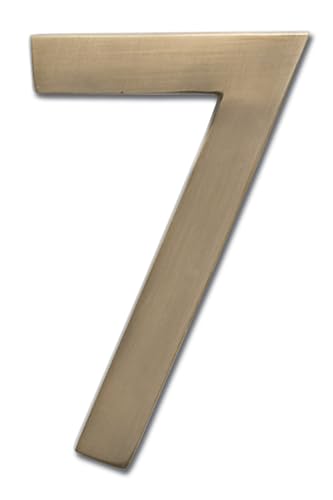 Architectural Mailboxes 3585AB-7 Brass 5-Inch Floating House Number 7, Antique Brass