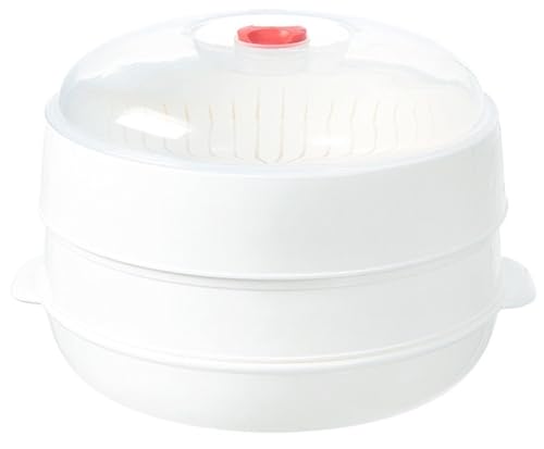 HUFENYU Vaporera For Horno Microondas Con Tapa Y Bandeja, Multifuncional, Con Aislamiento Térmico Y Calefacción, Utensilios For Cocinar Verduras.(2 Layer)