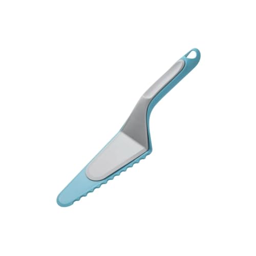 Zenker 41217 Pelle à tarte 2 en 1, pelle à tarte, ustensile de cuisine, ustensile de pâtisserie, Plastique, gris, Bleu, 27,5 x 7 cm
