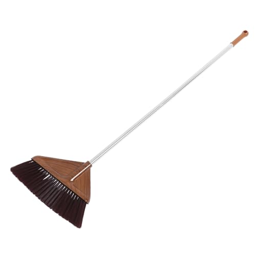 Holibanna Household Kitchen Broom with Wood Grain Pattern Long Handle Soft Bristles for Indoor Sweeping Durable Dust Broom and Effortless Cleaning Without Bending Over