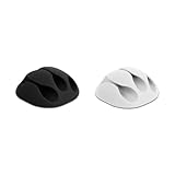 Delock - Soporte para cables con 3 pasadores, autoadhesivo, 6 unidades, color blanco y negro