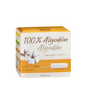Super Plus Tampons, 100 % Baumwolle, Box mit 15 Stück, 2 Stück
