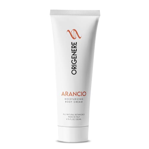 ORIGENERE Arancio Moisturizing Body Cream. All-Natural Botanicals, with Boreal Bark Extracts. Hydrating cream with essential nutrients like Vitamin E & Omega-3. Woody, Spicy, Citric Scent.