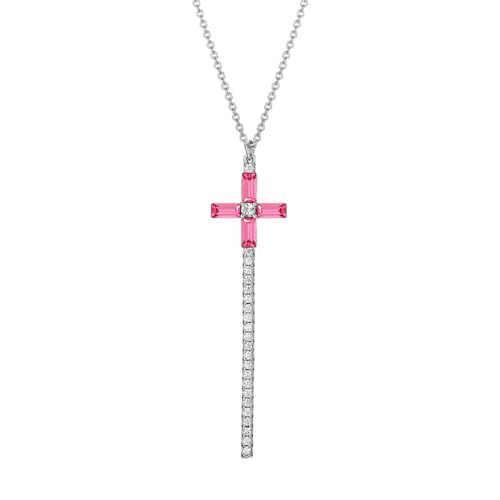 Collier de pierres de naissance et croix en argent pour sublimer vos tenues de soirée
