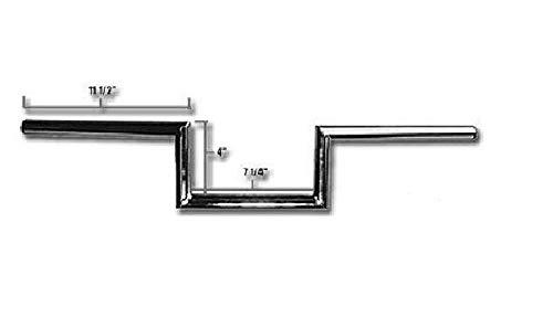 Z' Chrome 1" Handlebars 4" Rise + Wiring Dimples fits Harley-Davidson