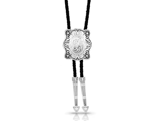 Montana Silversmiths Men's Scalloped Square Bolo Tie - BT5278NF One Size