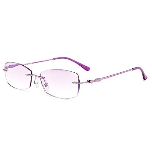 Komputerowe okulary do czytania bez oprawek, moda damska Retro niebieskie światło blokujące czytniki do gier, przyciemniane soczewki (kolor: brązowy, rozmiar: 1,5 x)